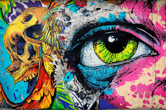 do pop art canvas designs and mural designs and graffiti