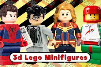 create custom 3d lego minifigures, models, decals for 3d printing and animation