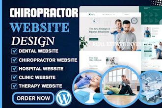design chiropractor dentist, clinic, hospital, doctor, spa therapy website