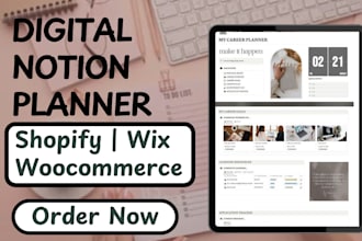 design aesthetic book website, downloadable notion planners ecommerce store