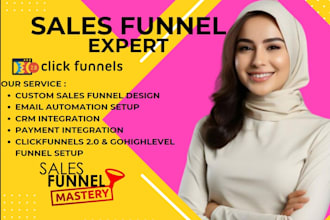 design sales funnel landing page in clickfunnel gohighlevel, kajabi website ghl