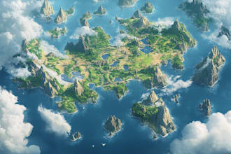 draw custom fantasy game map rpg, dnd concept