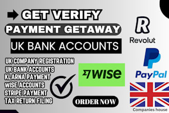 create uk business account for paypal, stripe, account wise