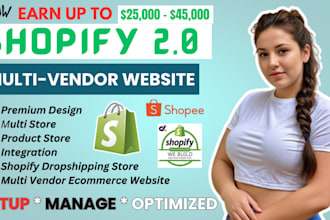 setup shopify multi vendor ecommerce marketplace website or shopify dropshipping