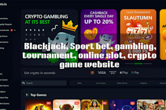 develop igaming website, sport bet, crypto game website, slot, blackjack website
