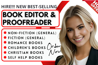 be developmental book editor for fiction novel, romance story copy line editing
