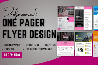 design one pager, executive summary brochure one pager design executive summary