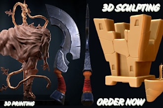 sculpt 3d modelling, 3d character rendering, miniature, toy for printing, zbrush