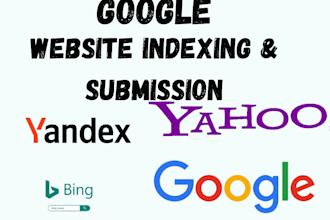 index submit your website in google, bing, yandex, yahoo search engines