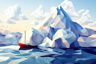 create an awesome geometric low poly animal vector art