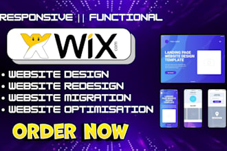 redesign or design wix website, migrate canva or figma to wix wordpress webflow