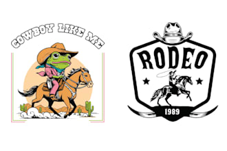make retro horse cowboy western logo
