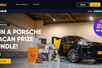 design raffle competition giveaway event ticket landing page raffle website