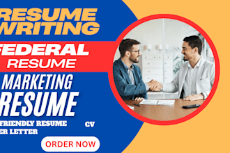 write or rewrite federal or government resume cover letter resume writing cv