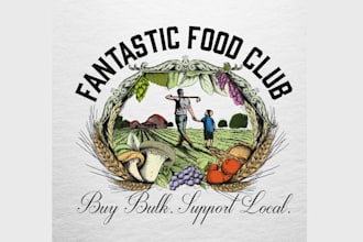 design fantastic food club love local foods logo
