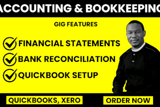 do monthly bookkeeping, financial reporting, setup quickbooks and maintenance