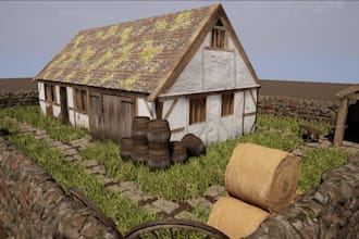 3d game historical environment,medieval castle,3d battlefield,ancient world,ue5