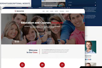 build, develop elearning membership subscription website, lms wordpress website
