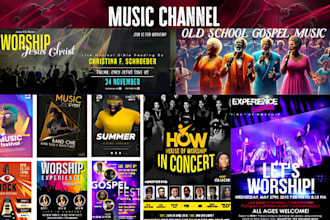 do unique gospel music banner, album cover design youtube thumbnail
