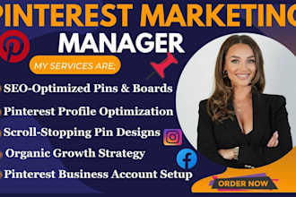 be your pinterest marketing manager, social media manager, pin terest SEO