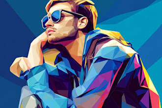 draw low poly or pop art illustration