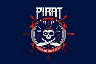 design best quality classic brewery skull logo
