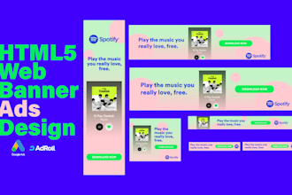 design HTML5 web banner ad for google adwords, adroll