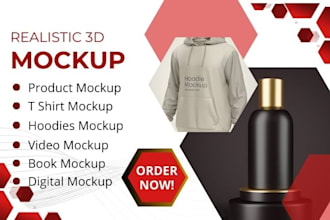 create stunning product mockups for t shirts, hoodies, hat, kindle and digital