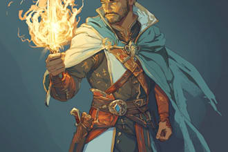 paint concept art of fantasy and dungeons and dragons character
