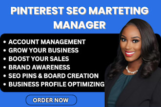 be your pinterest marketing manager for SEO, pins, boards, ads traffic growth