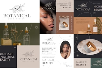 custom botanical logo and branding kit in 12 hours