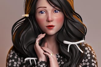 sculpt a disney style cartoon character 3d model for printing or animation