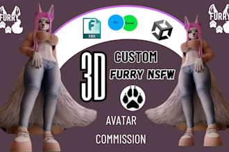 create vrchat avatar furry nsfw 3d model furry avatar vr chat character vtuber