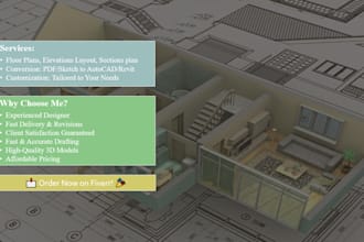 create autocad 2d and revit 3d residential drawings