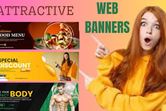 design website banners,web images,hero,header and gifs