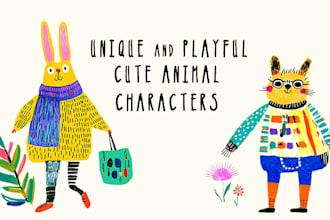 create unique and playful cute animal characters
