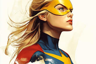 draw custom superhero cartoon character in marvel dc style