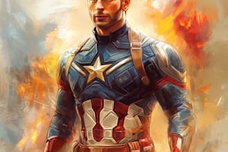 make a comic book superhero illustration marvel