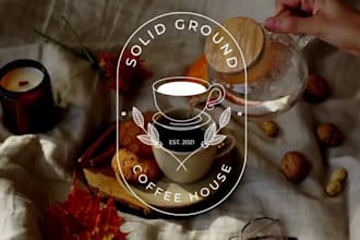 design original attractive coffee shop logo with my creative thinking