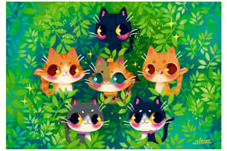 create a digital pet portrait in my whimsical style