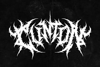 draw a detailed, brutal metal band logo