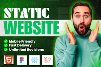 responsive, html css static website or html landing page