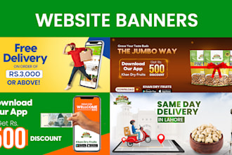 do web, website banner, ads, display or header design