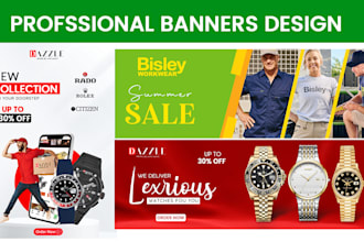 design professional banners for website and social media