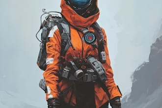unique a sci fi character illustration or sci fi character