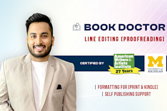 proofread and line edit and format your book for KDP
