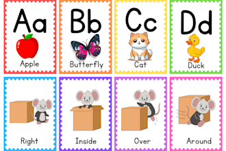 design attractive educational flashcards for preschooler