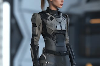 unique sci fi character illustration or sci fi character art