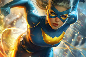 design premium superhero caricature character