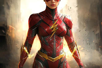 create an amazing superhero caricature character
